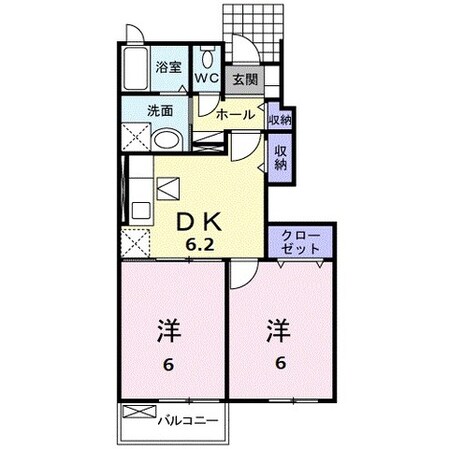 エレガンテカーサＢの物件間取画像